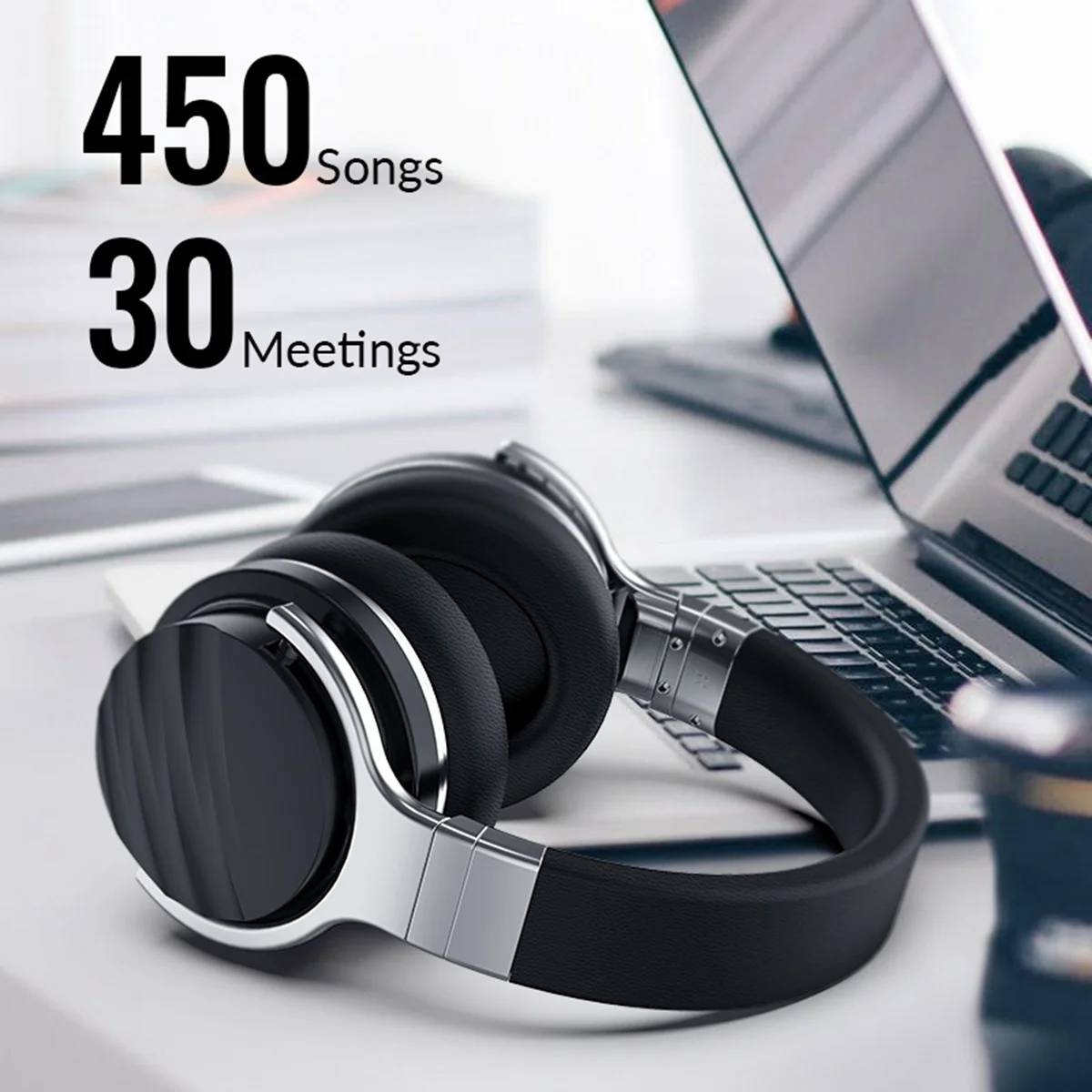 delpattern Bluetooth headphones are wireless, noise-canceling over-ear headphones with a built-in microphone. It's suitable for kids, gym use, and gaming.

⭐【All day play】: Enjoy up to 30HRS of listening time.
⭐【High quality call】: Hi-Res audio, stereo sound quality provide high quality call performance and enhanced voice clarity, great sound.
⭐【Easy to use】: Easily pair your device with one touch via Bluetooth.
⭐【Active Noise Canceling】: Premium active noise cancelling technology for a completely new listening experience.
⭐【Designed for comfort】: Made of durable and skin-friendly premium material and soft foam cushions, it's adjustable and comfortable to wear, allowing you to lose yourself in your travel, work or anywhere in between.

Specifications:
Item weight: 0.89lbs.
Material: ABS, Silicone
Frequency: 2400-2483.5MHz
Noise reduction depth: 22dB-3dB
Bluetooth: 5.0
Bluetooth protocol: HSP/HFP/A2DP/AVRCP
RF Power: +6dB
Battery life: Approximately 30h
Charging port: Micro USB
Charging time: 2H
Battery capacity: 500MA