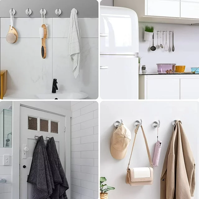 The delpattern 4 Pcs Hardware Hooks set holds to metal surfaces firmly. Universal uses include: hang kitchen tools, utensils, keys, bags towels, aprons, and sweaters. So they are perfect for homes, offices, schools, and shops.

Specification:
Material: Magnet+Stainless Steel
Color: Sliver
Rally: 10-22 LB
Size: 1.38 inch x 0.63 inch
Diameter: 0.59 inch

Features:
1. Strong magnetic force and small size.
2. Long magnetic force and long service life.
3. Neodymium magnets can work well on tool boxes, steel frames, metal filing cabinets, metal workbenches, etc.
4. Magnetic Hooks can be carried with you when traveling to facilitate storage and hanging of items.

Package inclulding:
4* Magnetic Hooks