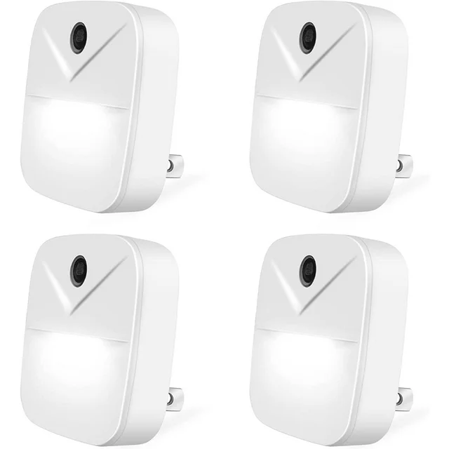 The delpattern LED night light gives off the right amount of light at night, illuminate all the obstacles in dark that could create a safety hazard. Perfect for bathroom trips and hallways in the middle of night, you will never walk around blindly in the dark,not harsh on your eyes and not having to turn the head lights on at night and bothers others; ideal for kids' room, hallway, bedroom, nursery, staircase and more.Unique Acrylic material, clean and square design, makes the night light very subtle, nice and flat against the wall, do not stick out or clash with the decor. Also Wall Night Lights for Kids and Adult gives the house a cool modern feel, bright at night and very chic in the daytime.

Specifications:
Plug Type:US Plug
Type: White Light
Material: ABS
colour: White
size: ‎1.8"D x 1.8"W x 1.8"H
Input Voltage: 120VAC 60HZ
Wattage: Max 0.5W
Color Temperature: 9000K
Lifespan: 30000 Hours

Packing List:
4 x LED Night Light
