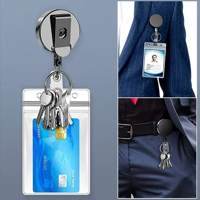 Do you often find yourself reaching for a set of keys, ID card,s or badges throughout your workday? Every time you reach for those keys & cards, the greater the chance of forgetting something or dropping something important,badge clips,retractable badge holder. With this retractable key & ID holder, you’ll never have to fumble through your pockets for what you need! With your keys & badges securely attached, you do not need to worry about misplacing important personal items.

2-in-1 Heavy Duty Badge Holder,retractable badge holder

We designed the key ring attachment and Badge buckle for the retractable badge reel, which are used to carry keys,badge reels retractable,keychains for keys,id badge holder, badge holders, ID cards, etc. This excellent 2-in1 combination will always be your perfect choice!