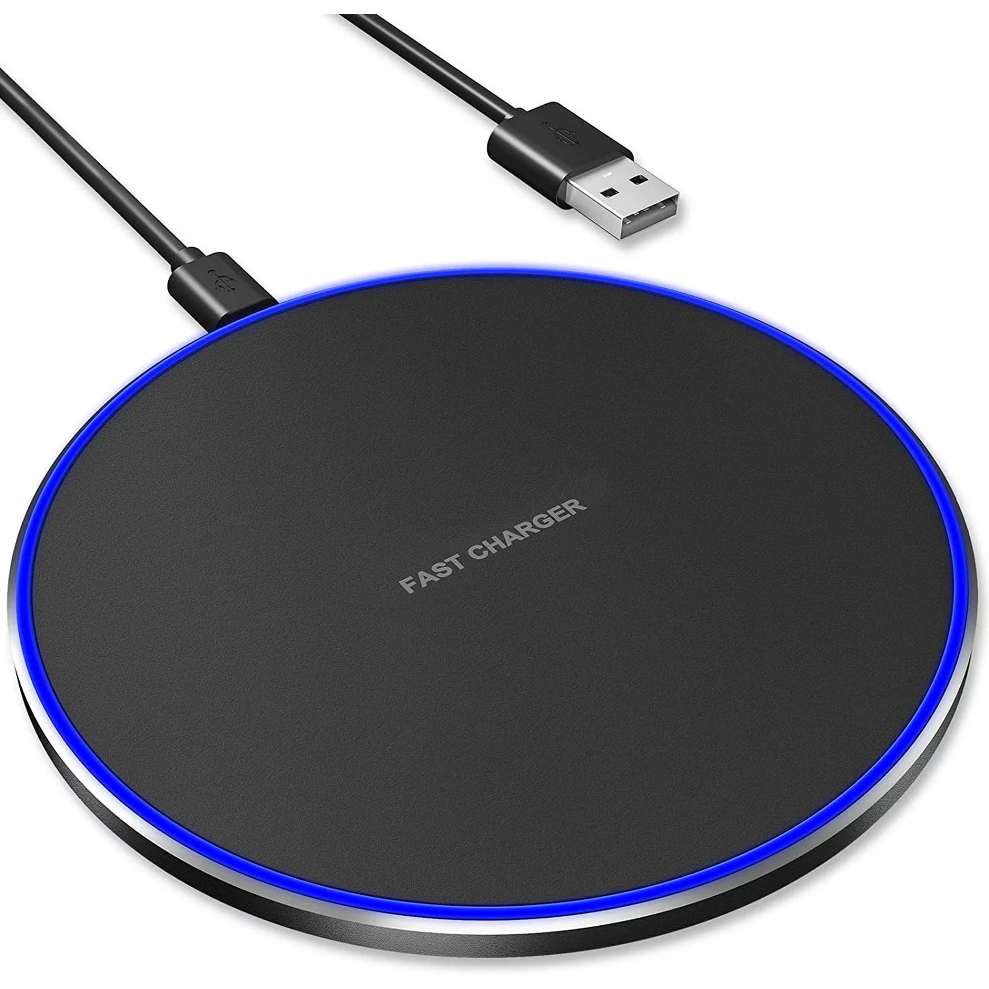 delpattern Wireless Charger, 10W Fast Wireless Charging Pad Station for iPhone 13/13 Pro/13 Pro Max/13 Mini/12/SE/11/X/XR/8, Samsung Galaxy, AirPods/AirPods Pro, Huawei Mate 20 Pro/Mate 30/P50.

. Fast Wireless Charger have three kind charge modes Available: 10W, 7.5W, 5W, which suit for many phones and Airpods.

. No need to connect the charging cable to the phone, let you experience the fun of wireless charging. Easy and safe charging, enjoy life.

Specifications:
Material: ABS+Aluminum alloy
Wireless Charging Standard: Wireless standard
Input interface: Type-C
Working frequency: 110-205KHz
Input: DC 5V-12V/2A Max
Output: 10W/7.5W/5W
Efficiency: >75%
Charge straigh: 8mm.
Size: 3.93* 3.93* 0.31 inch
Product weight: 0.19 lbs
Color: Black

Packing list:
1 x 10W Wireless Charger Pad
1 x USB-C Charging Cable
1 x User Manual

Note:
For fast charging, you need Use QC2.0/QC3.0 adapter( Not included )