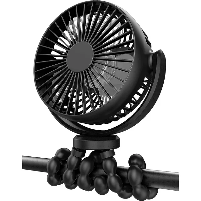 ✅ The Mini Portable Stroller Fan is specially made for baby but also for everyone.

✅ The standing fan and handheld fan have 3 flexible legs (tripod), which are sturdily built and long enough to hold the handle of strollers, wheelchairs, cribs or anywhere you would place your baby, keep them cool and entertained. High Quality Silicone Material Waterproof, dirt-proof, easy to clean, not easy to age and break, more durable than other sponge material fans. 

✅ Our cooling fan with 3 speeds for your needs, speed 1 and 2 are comfortable, quiet and effective for children, while speed 3 are strong for adults. Fans that blow cold air;

✅ The battery operated fan comes with rechargeable battery - Grade A 2000mah battery, lasts 6-10hours when set at low speed for child, it's enough for a half day outing like a walk.And it also is rechargeable fan;

✅ Safe Baby Fan Cover Ultra-fine mesh design effectively prevents the baby from touching the fan blade to avoid injury. 360° rotation in all directions More flexibility. Simply twist and adjust the fan head to feel cool from any direction without removing and reinstalling the entire fan.

✅ The portable fan can sit on your bedroom, office table, grab on your beach umbrella, you can also set it on your boat, golf cart, or treadmill in gym...it's a magic stroller fan and waiting for you to explore more.
