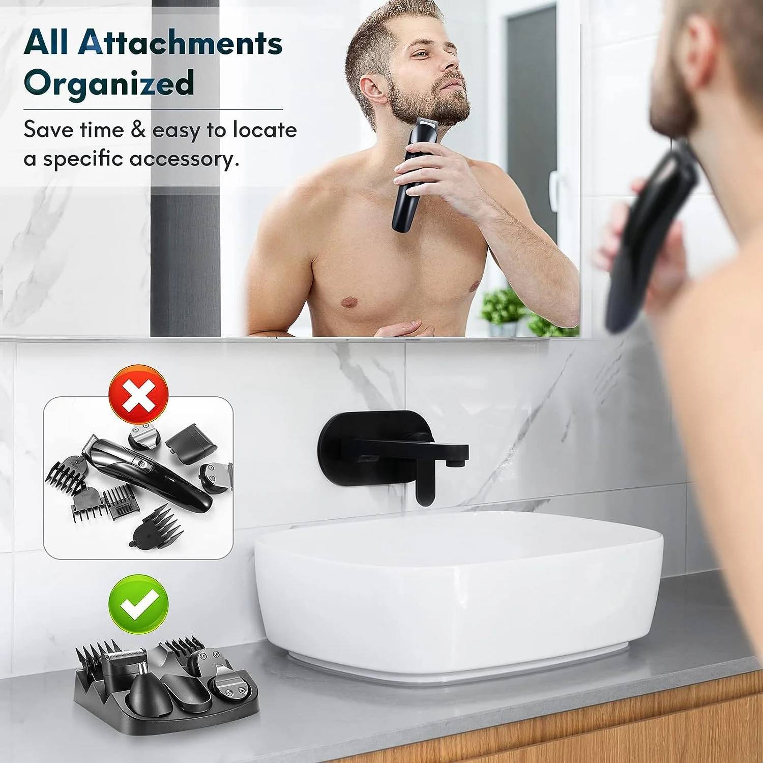 With a powerful and durable motor, the multi-purpose trimmer is versatile and can be used on the face, body, hair, groin and anywhere you want to remove hair. It has a super quiet design and smart LED indicators. The battery can be used for 90 minutes after being fully charged once, which is really no worry about battery life and is ready for long-term travel.Trimmer also specially designed a travel lock, as long as you press and hold the switch for 4-5 seconds, you can lock the power supply, without the trouble of accidental touch in your luggage.