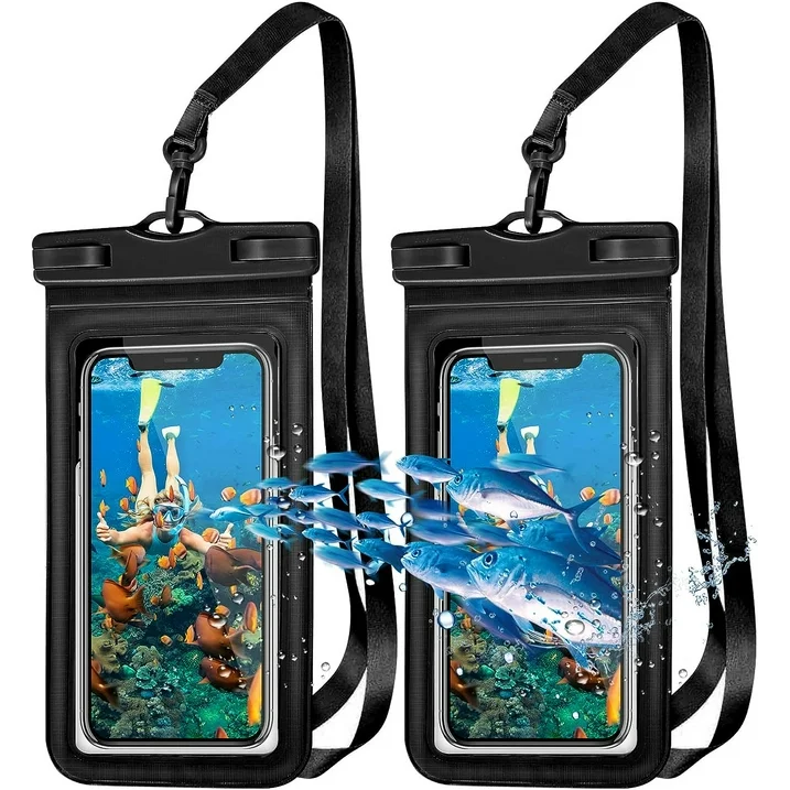 Use your smartphone on the lake with confidence with the waterproof phone case. Whether you like to hike, go boating, or just want to make sure your phone stays dry, this waterproof phone case is the best option for protecting your device. This waterproof case measures 4.5 inches wide by 8.5 inches tall. It is compatible with multiple devices of different sizes, both iPhone and Android. Great for camping trips, hiking trails, beaches, festivals and adventures! Waterproof phone case will also protect your mobile device from scratches! This is 100% waterproof and its transparent case allows you to work on your phone while the phone stays in this case, protected.