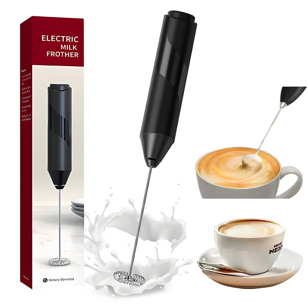 Elevate your coffee, matcha, and beverage experience with the delpattern Frother Handheld. This battery-operated, electric mini whisk quickly and effortlessly froths milk for your favorite drinks, creating a rich, creamy foam in just 15-20 seconds. Featuring a high-speed rotation of 10,000-14,000 RPM, the stainless steel whisk and ABS shaft make it a versatile tool for mixing milkshakes, cocktails, eggs, soups, and more. Compact and portable, this frother is easy to use and clean, with an ergonomic design that ensures a comfortable grip. Upgrade your home barista skills and enjoy cafe-quality results with this reliable and rust-proof milk frother.