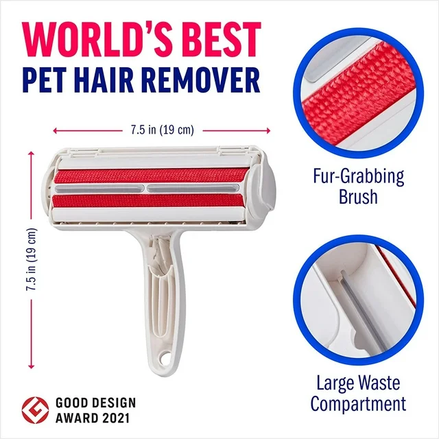 While pets bring so much joy into a household they bring hair and sometimes lots of it. You can love your dog or cat unconditionally and still hate the sight of their fur and dander on couch cushions or your bedspread.

Cincofelia Pet Hair Remover, it's a combination of the most useful,Reusable, sturdy, and eco-friendly tools to remove pet hair, lint, and dander effortlessly from your couch, bed, carpet, clothes and car.

Features of Reusable Lint Roller:

. Using ABS plastic + nylon fiber / comfortable touch without hurting the skin.

. Scroll wheel design/two-way scrolling does not hurt the wrist.

. Comes with dust cover, no sticky things.

. Half-dry and half-wet for good hair removal

. Package Dimensions ‏: ‎ 8.31 x 6.46 x 4.92 inches ; 0.4 Lbs.

Package Content:
1x Pet Hair Remover